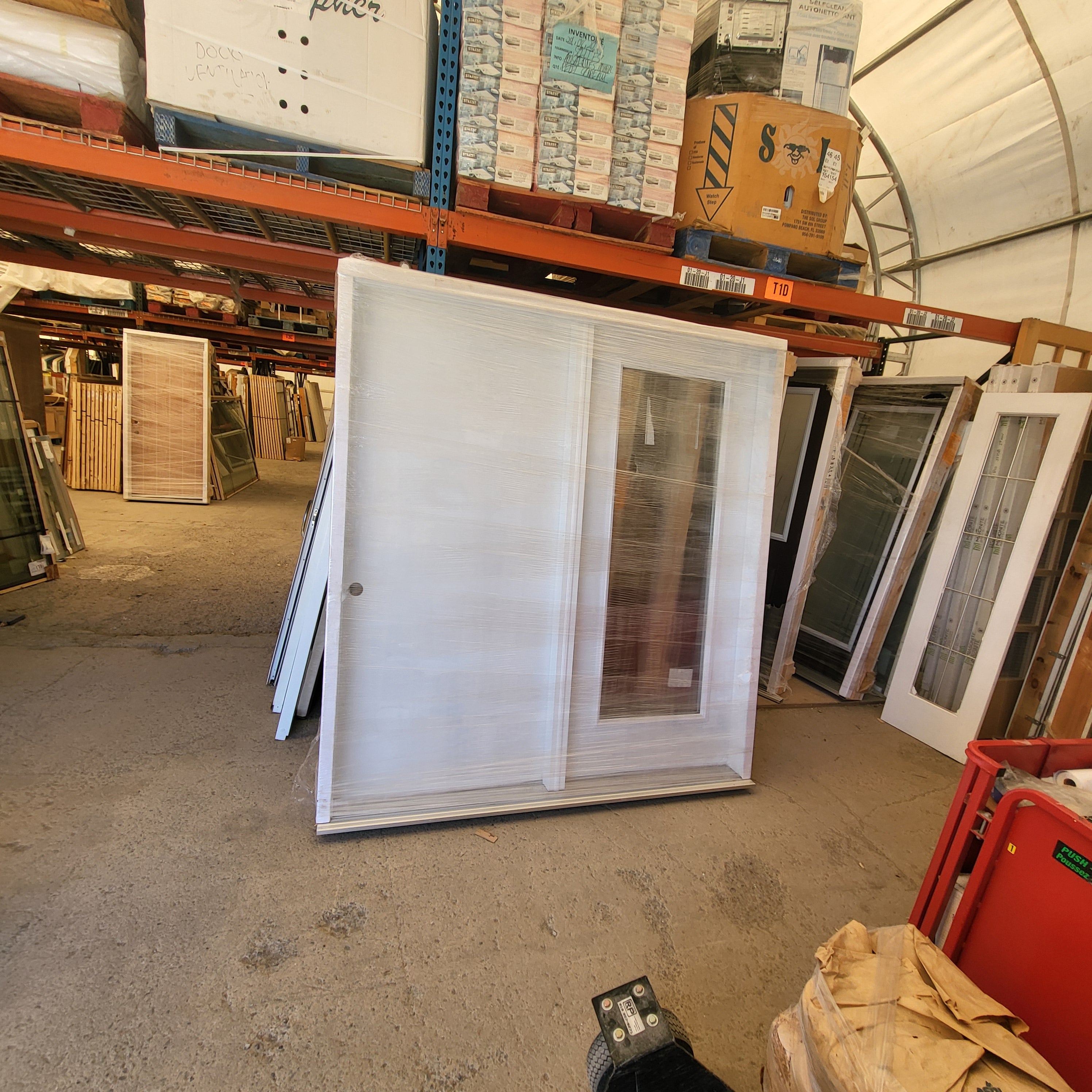 Porte double vitrée blanche - 75"3/8 x 82"