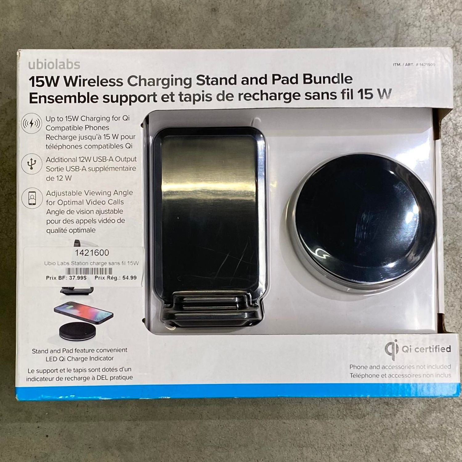 Ubio Labs Station charge sans fil 15W