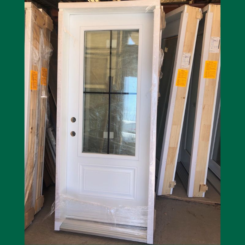 Porte extérieure blanche vitrée - 36" x 82"3/4