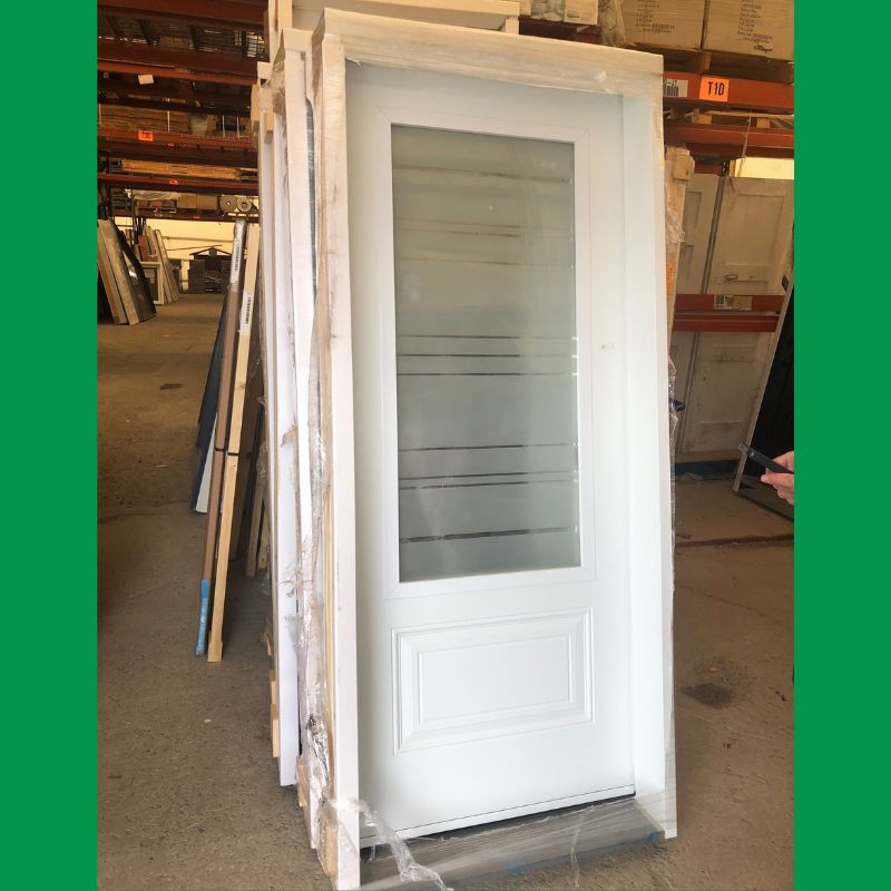 Porte extérieure blanche givrée - 34¼" x 82¾"