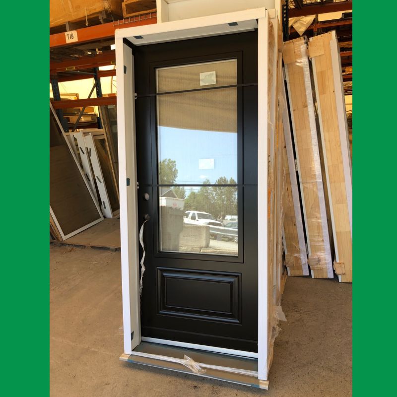 Porte extérieure noire vitrée - 36" x 82¾"