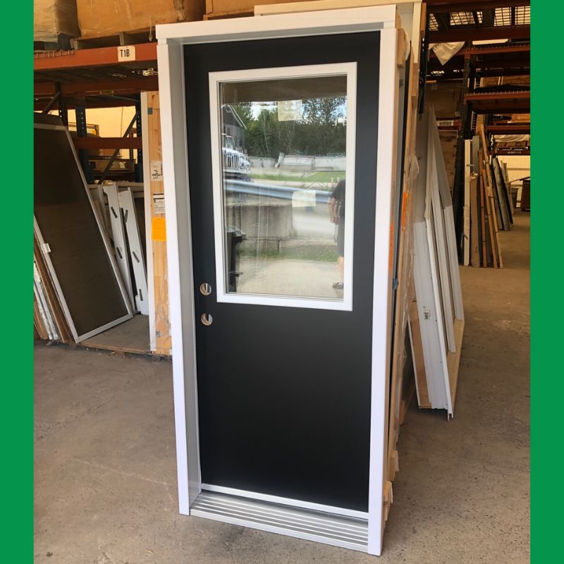 Porte extérieure vitrée noire - 36" x 82¾"