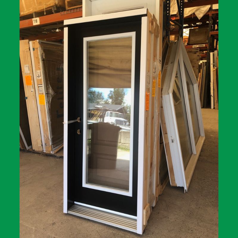 Porte extérieure vitrée noire - 36" x 82¾"