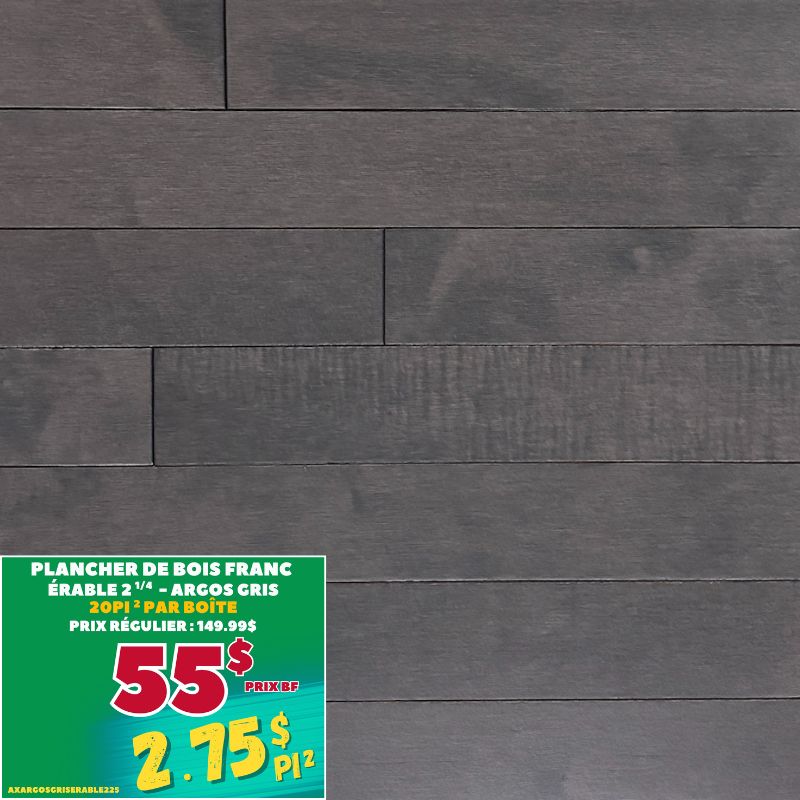 Plancher de Bois Franc Érable 2 1/4" Argos Gris