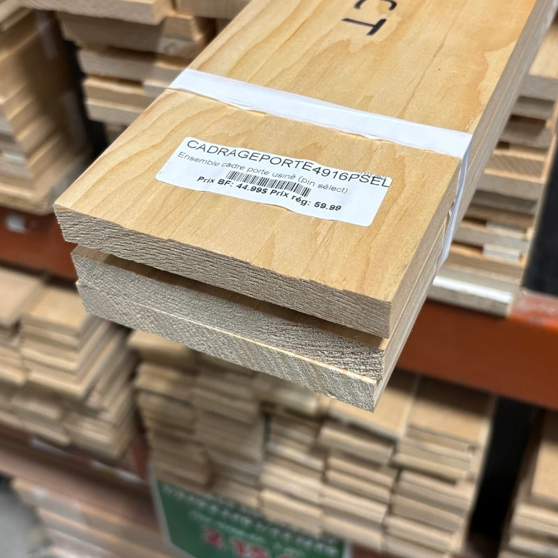 Ensemble cadre porte usiné (pin sélect)