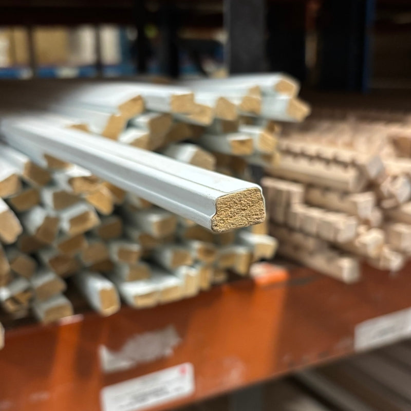 Moulure a vitre Blanche 1/2" x 3/4" x 8'