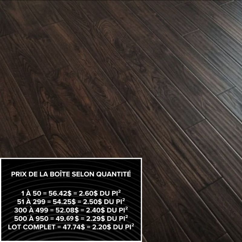 Plancher de bois franc Orme Café