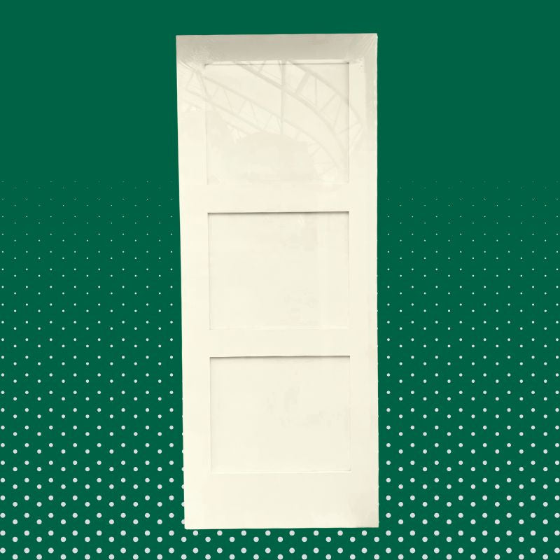 Porte intérieure en MDF 3 panneaux vitrés clairs - 32" x 80"