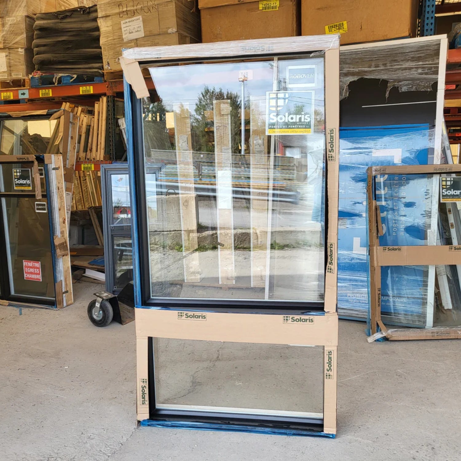 Fenêtre fixe noire - 42"1/2 x 80"