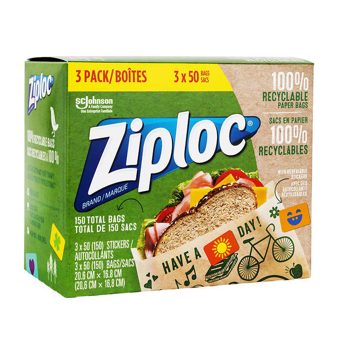 Ziploc 150 Sacs en papier recyclables