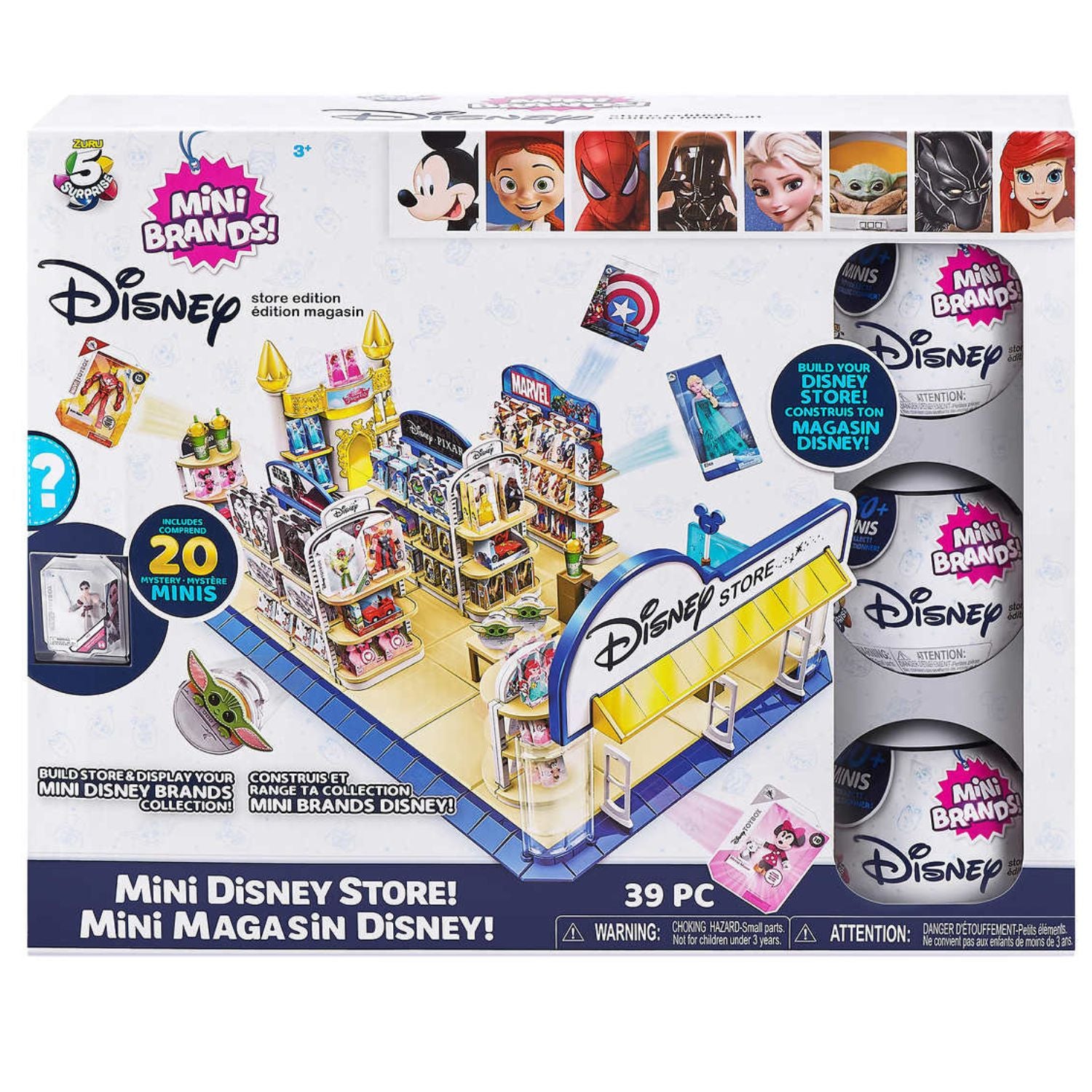 Coffret 5 surprises Disney Store avec 3 capsules
