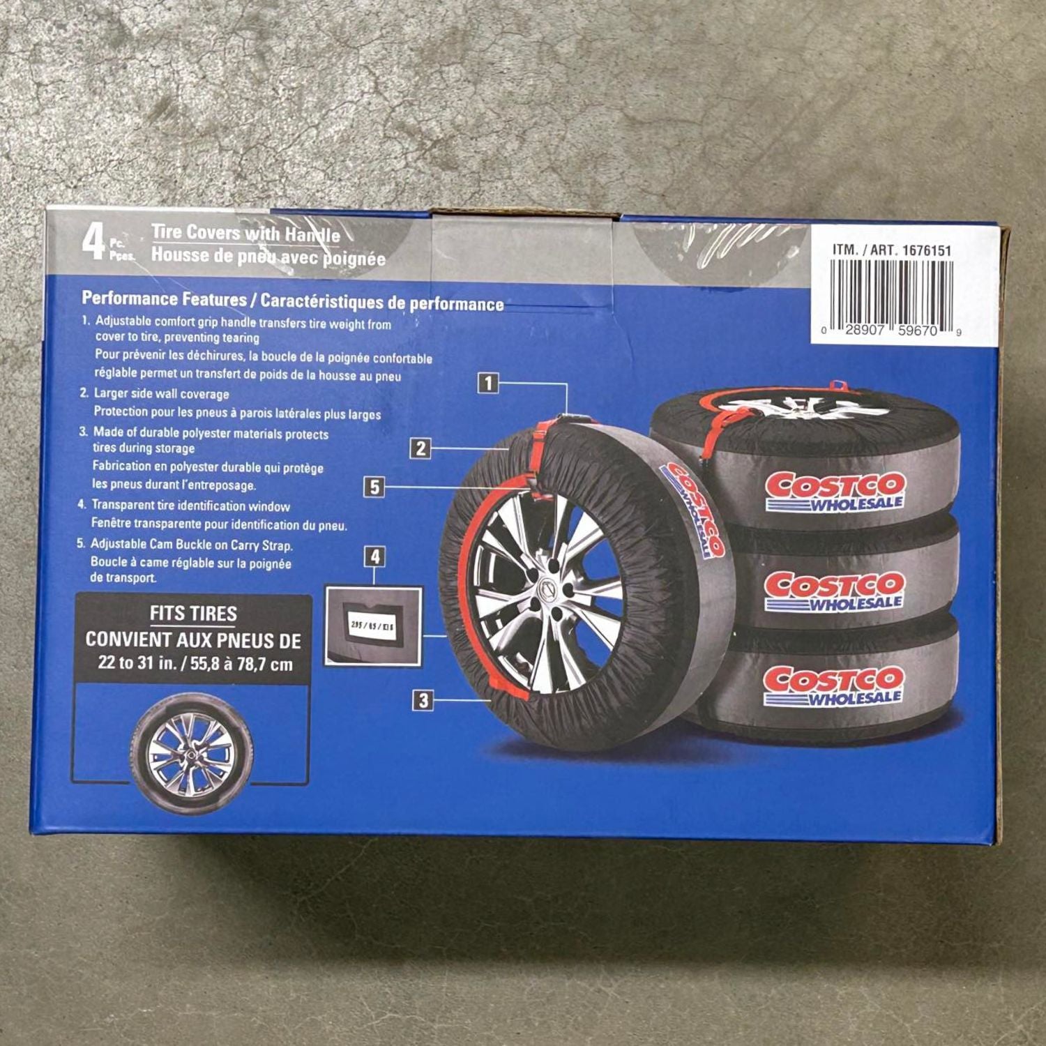 Housse de pneus avec poignées