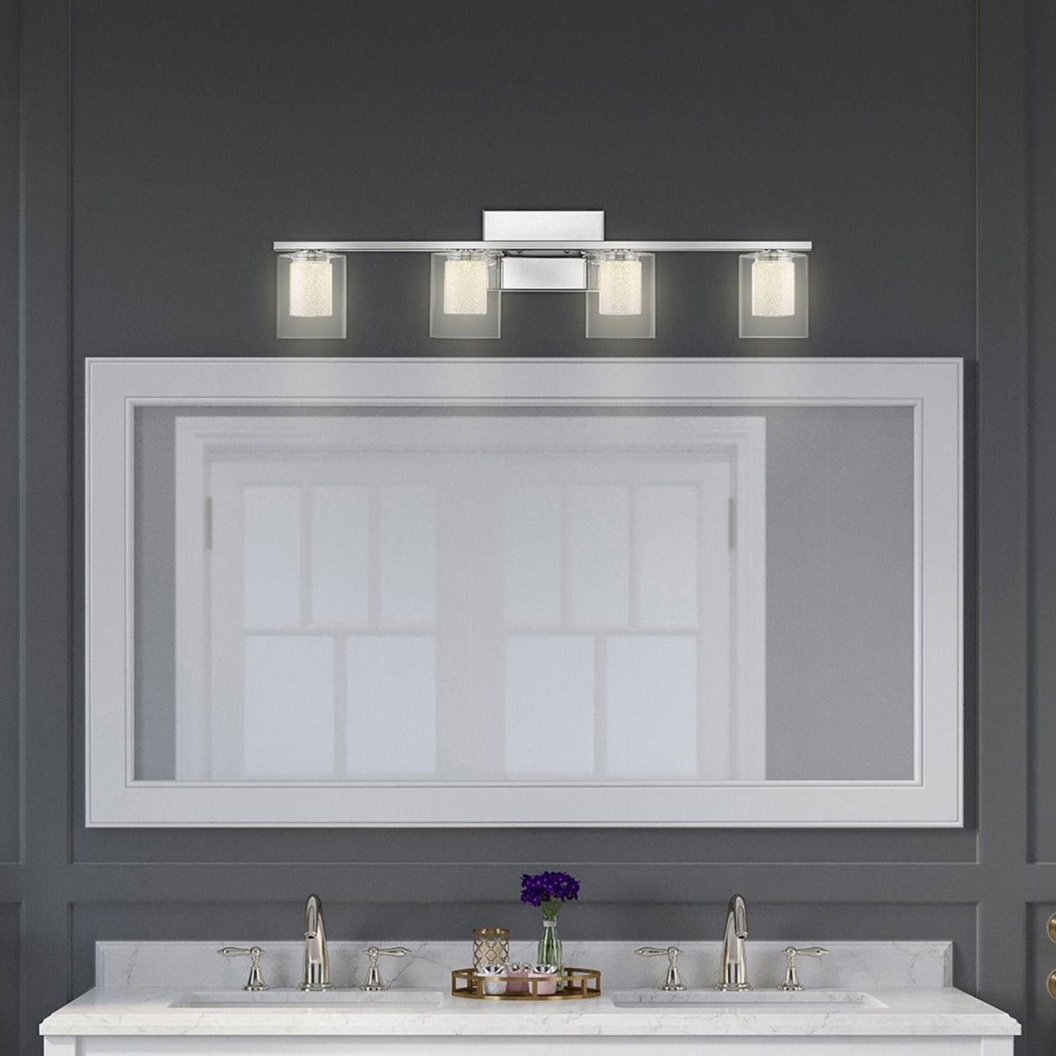 Ove avery 4 lumières DEL salle de bain chromé