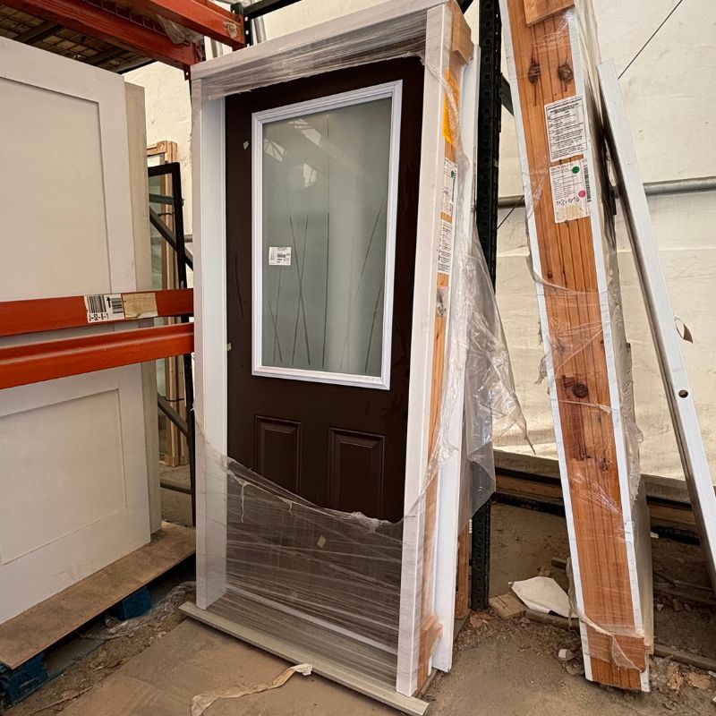 Porte Vitrée Brune 38 X 82 3/4