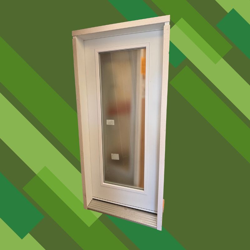 Porte Blanche vitre givrée 38 x 82 3/4