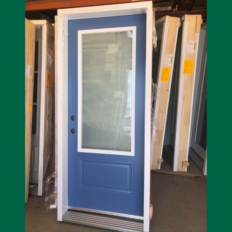 Porte extérieure bleu vitrée - 36" x 82"3/4