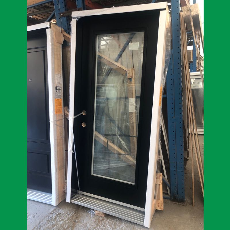 Porte extérieure noire vitrée - 38" x 82¾"