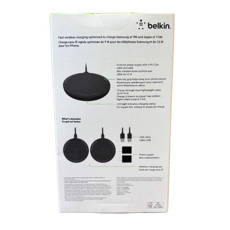 Ensemble de 2 socles de charge sans fil - Belkin