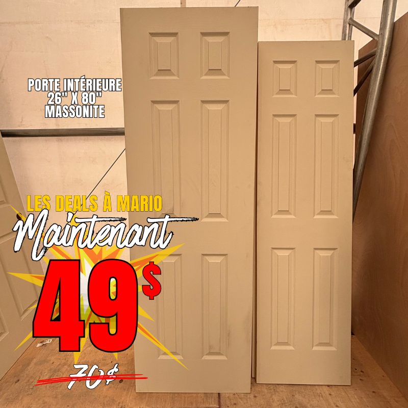 Porte Intérieure Massonite 26 x 80