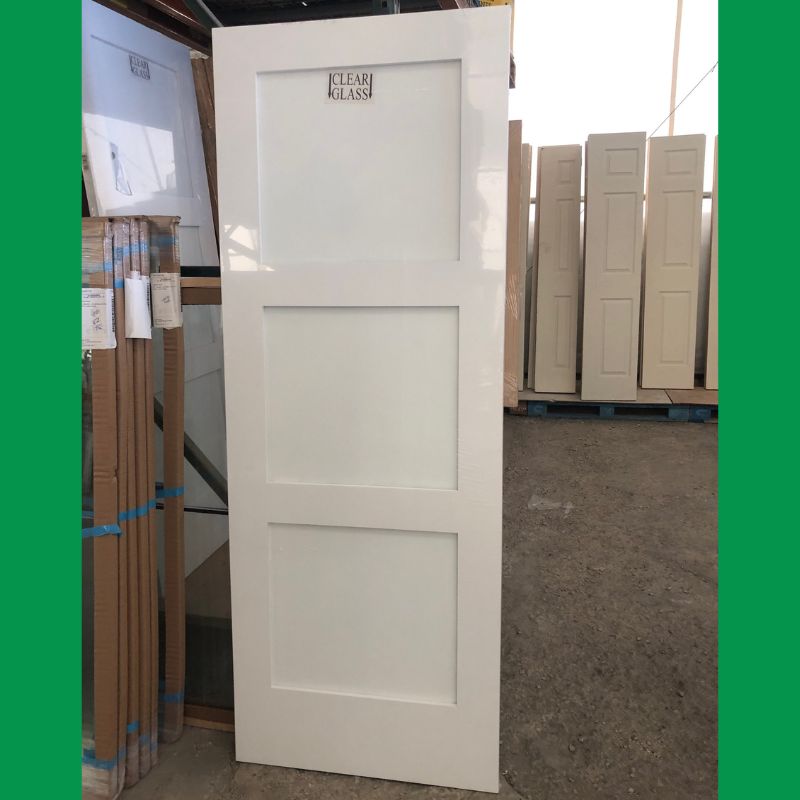 Porte Intérieure 3 panneux vitré clair  30 x 80